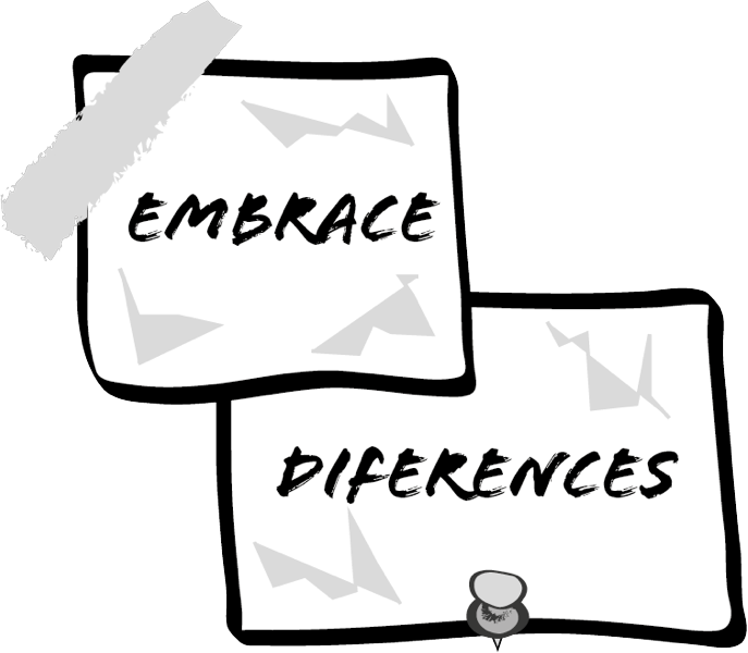 Black Embrace Diferences back logo