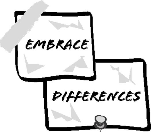 Black Embrace Differences back logo
