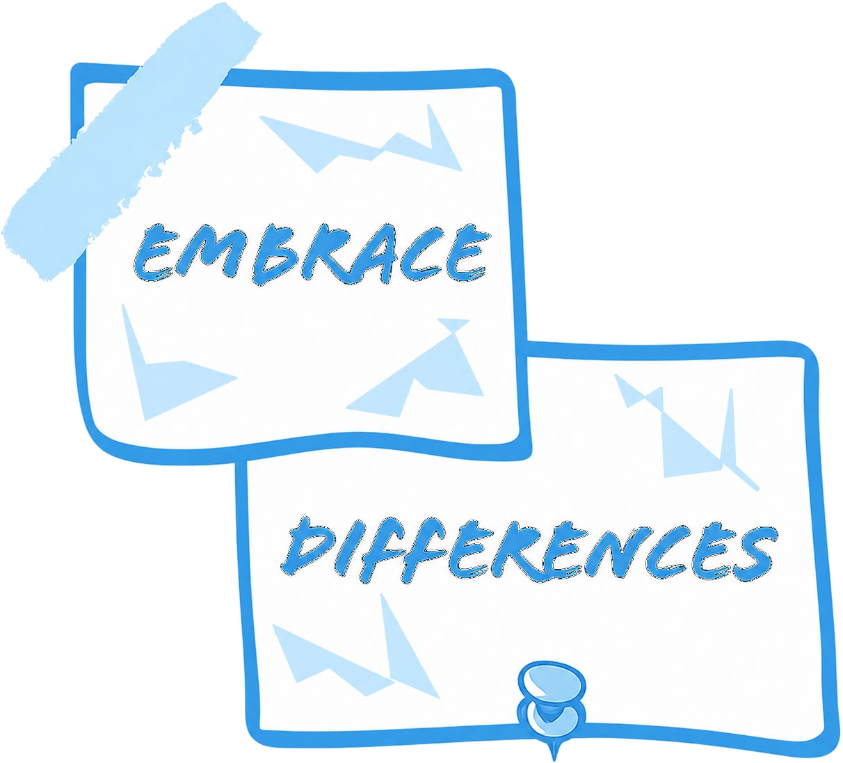 Pale blue Embrace Differences back logo