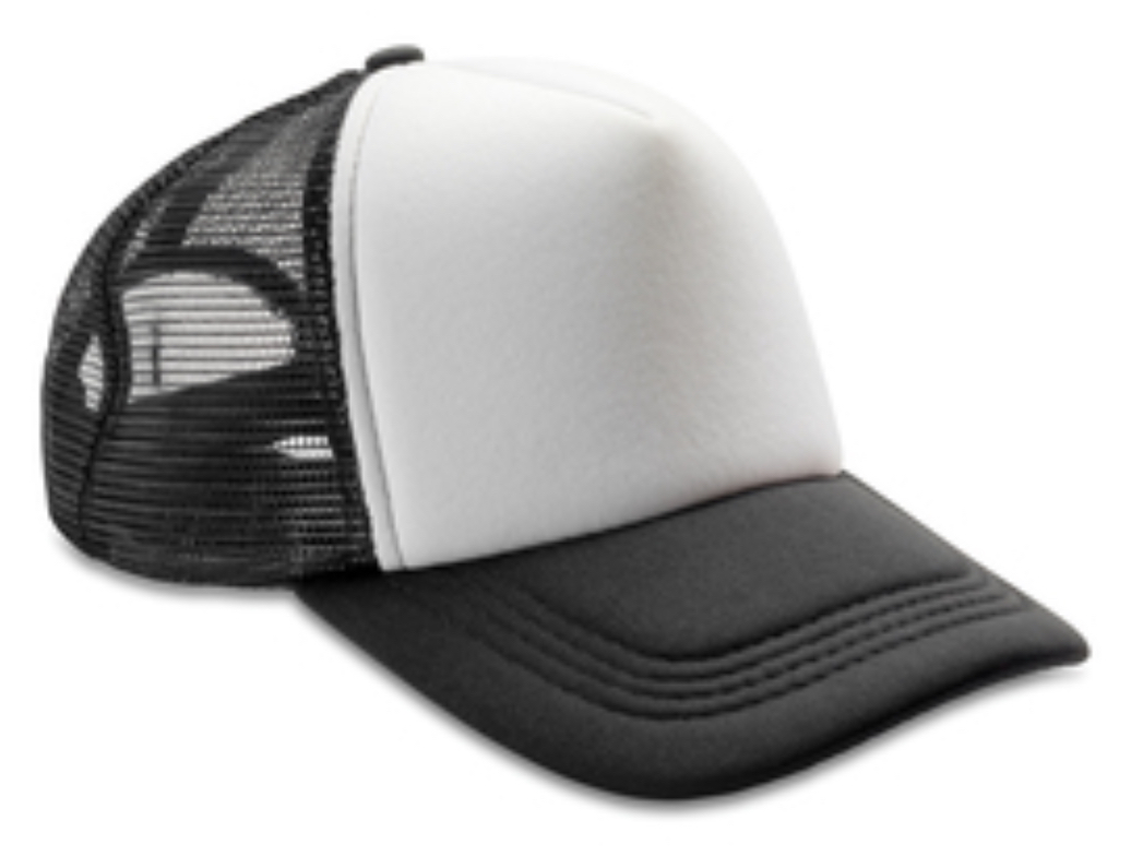 Black and white trucker cap
