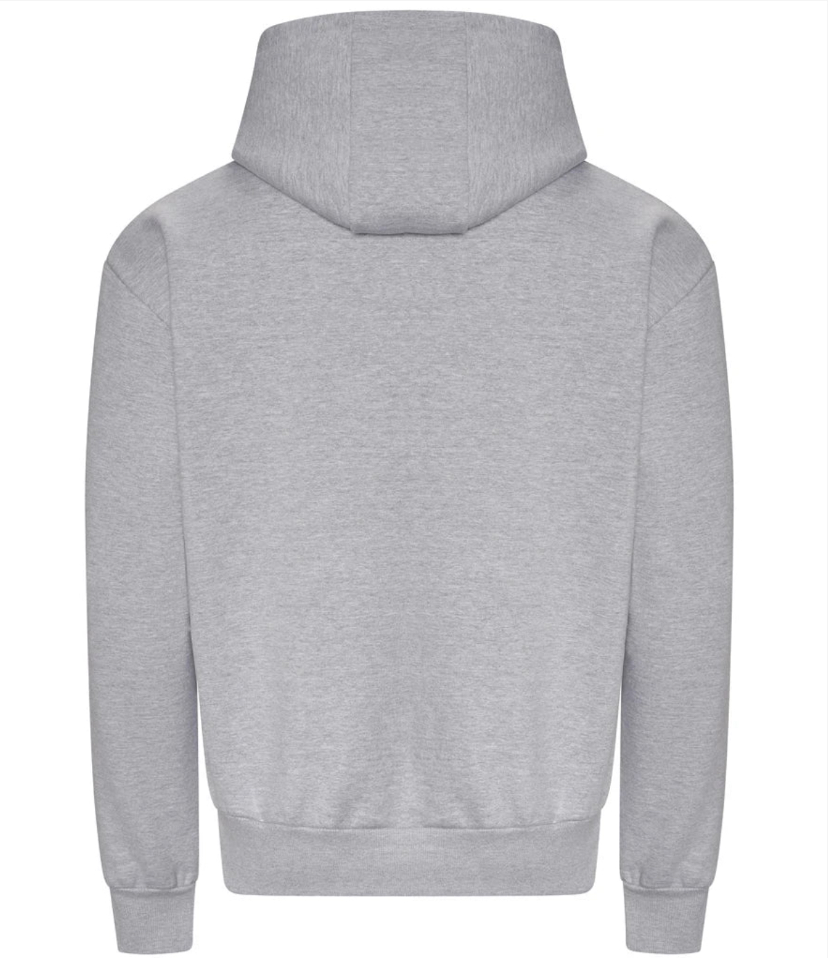 Heather grey heavyweight overhead hoodie back